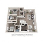 Floor plan for 3 beds, 1.5 baths, 1250 sqft